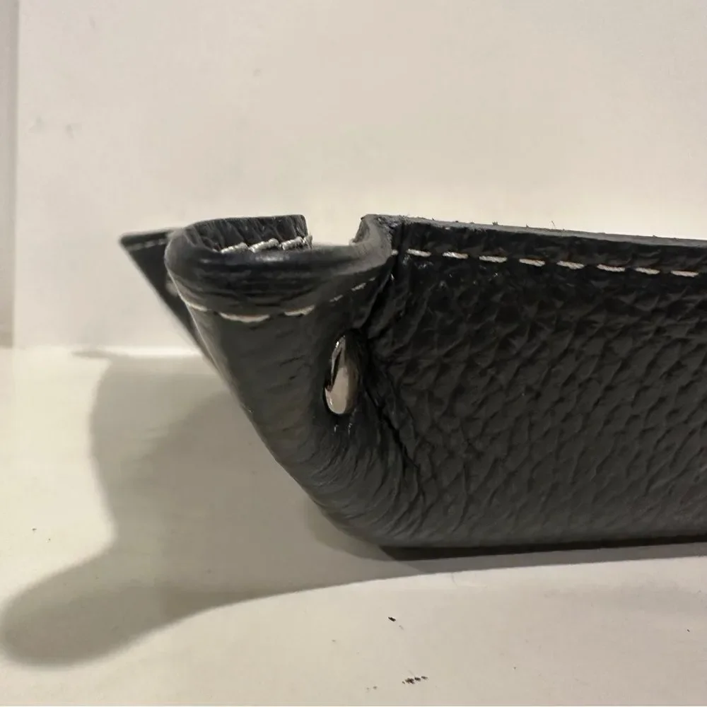 Black Italian Leather Valet Tray 6.5” x 6.5” - Picture 5 of 9